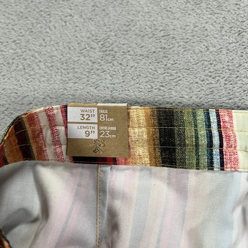 Prana Board Shorts Mens 32 Fenton Baja Stripe Swim Pocket Beach Surfing New